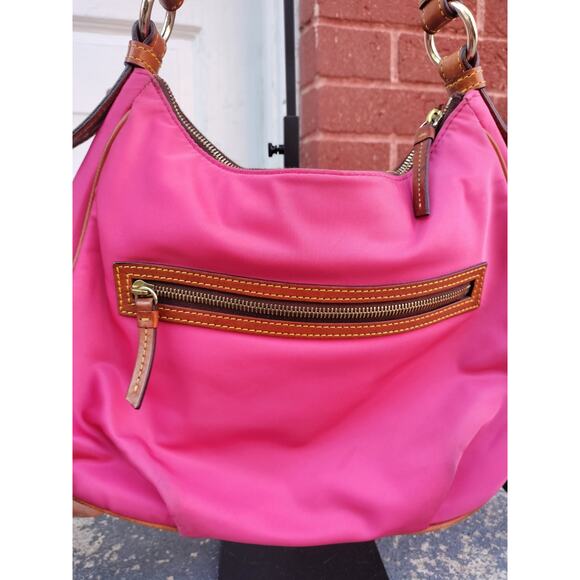 Dooney and Bourke Women's Hot Pink Nylon Leather Strap Shoulder Bag Read Descri - Picture 11 of 15